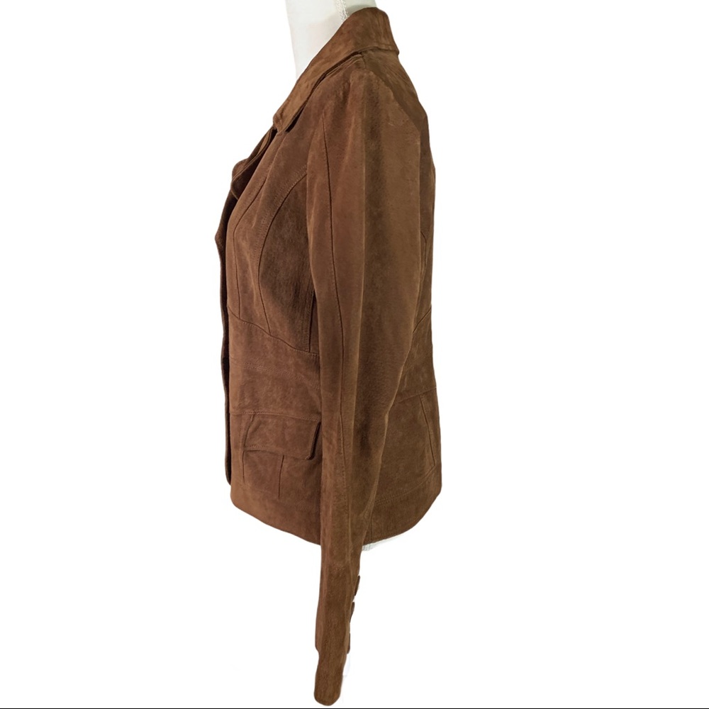 Wilson Suede Leather Brown Tailored Coat Large - Picture 8 of 10